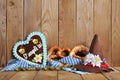 Bavarian gingerbread heart with soft pretzels